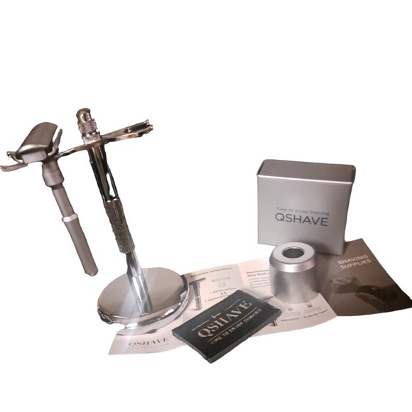 NIB-Fathers Day PRE-SALE! European QShave Adjustable Double Edge 2 stands - Picture 2 of 16